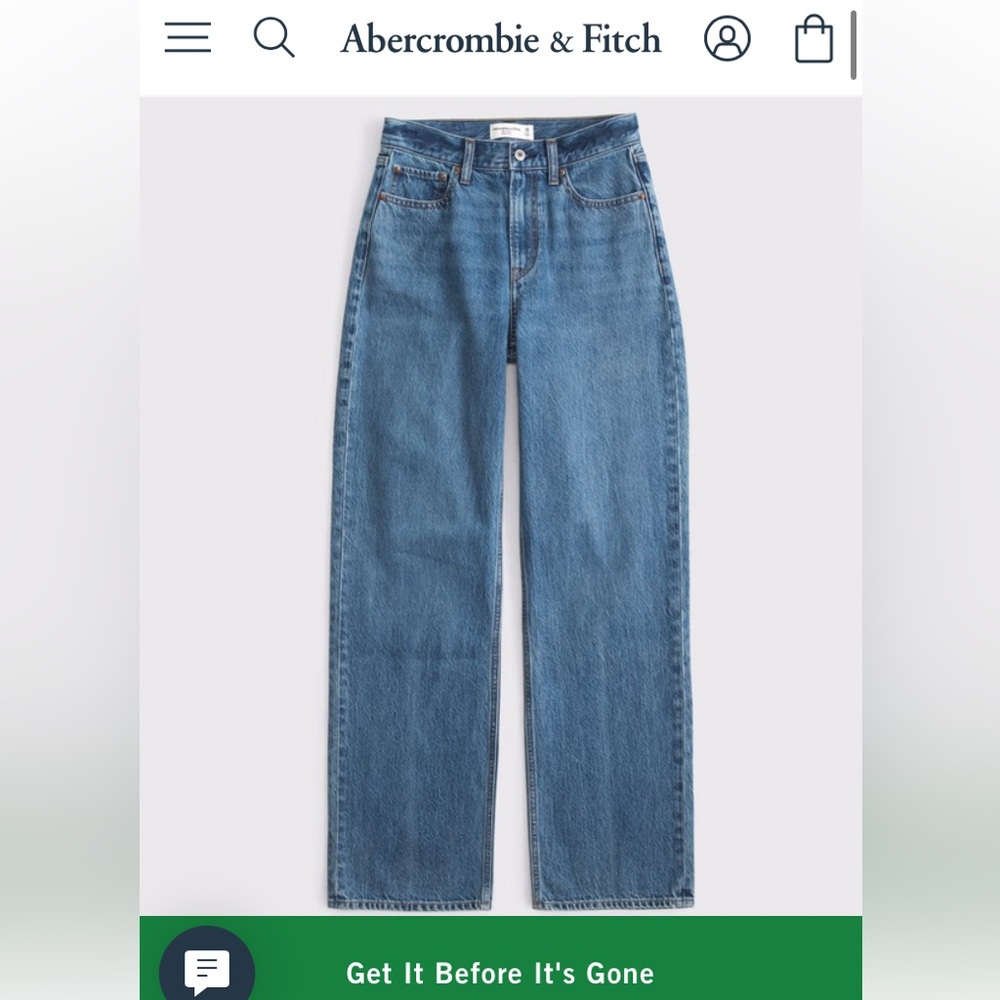 Abercrombie & Fitch The Loose High Rise Jean Sz 28 Medium Wash straight leg